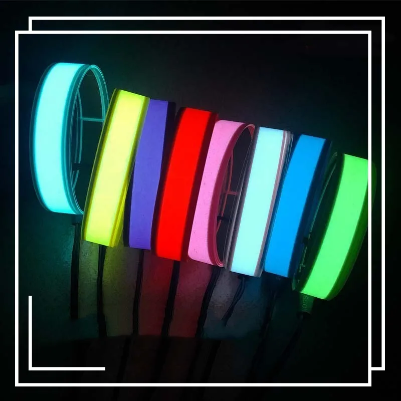 EL Wire Light Strip 1*100cm Flexible Electroluminescent Cold Light Source Cuttable Backlight Panel USB DC12V Battery Inverter