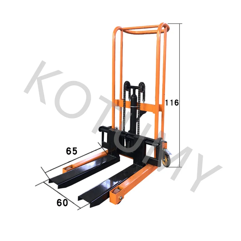 200kg/400kg load-bearing forklift, portable manual handling stacker, light and small household lift truck, hydraulic unloading