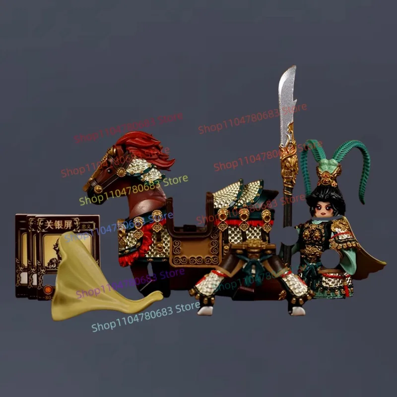 

MOC Building Block Three Kingdoms Guan Yingping Mini Figure Assembly Model Display Cartoon Anime Decorative Toy Gift Collectible