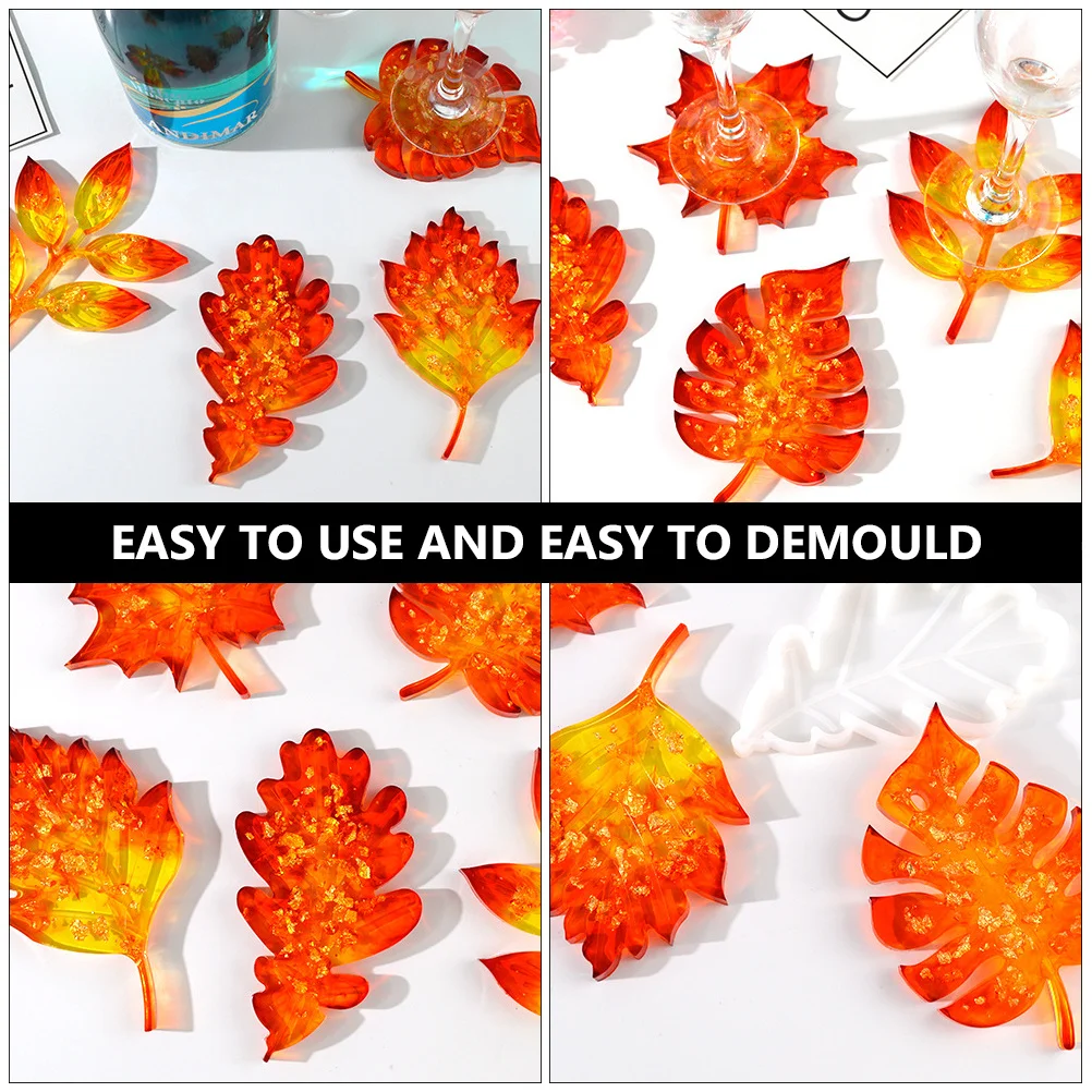 

5 шт., формы для подставок с кленовыми листьями для поделок, гибкая силиконовая эпоксидная форма, изысканные инструменты для изготовления подарков, форма «сделай сам»