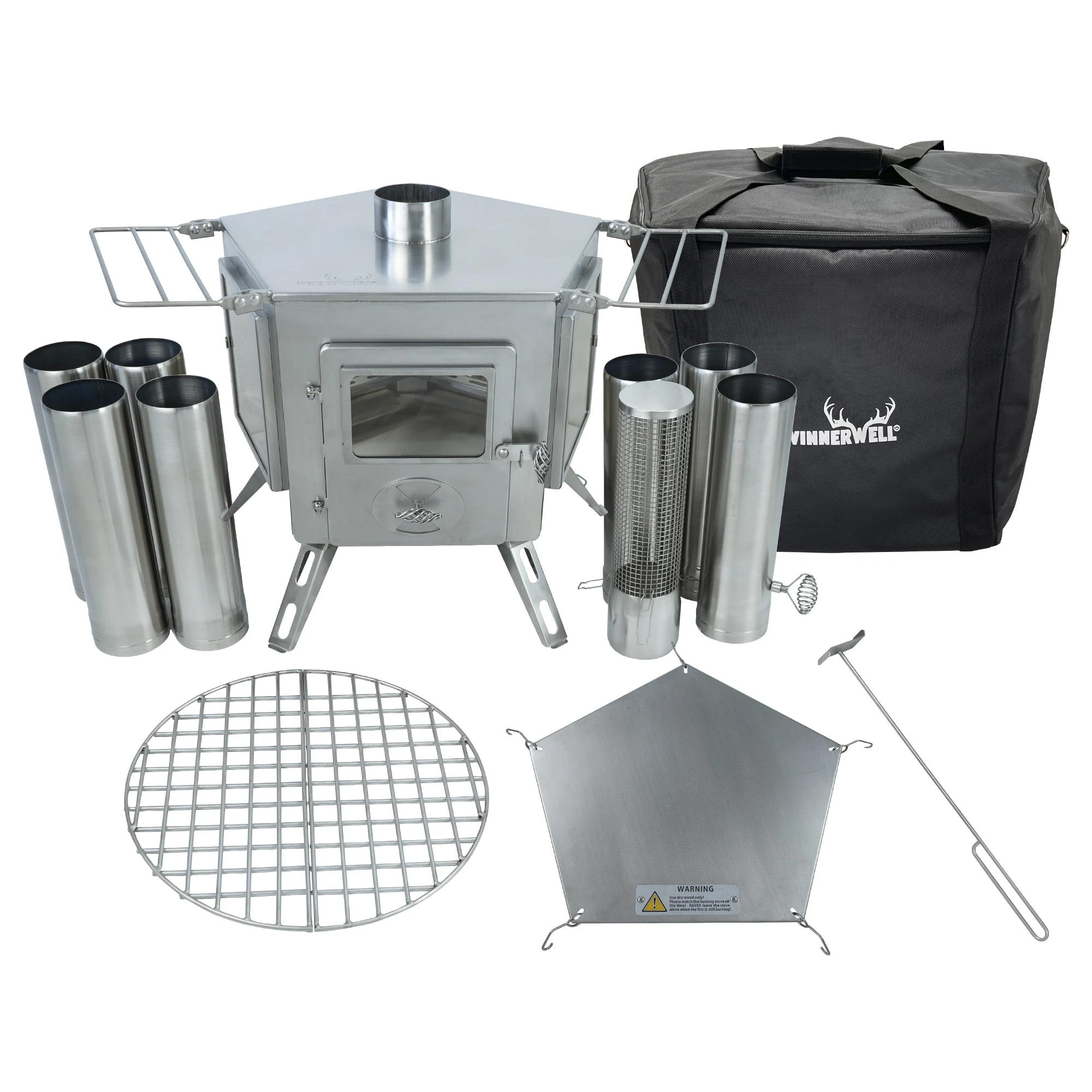 Pentagon Stove Compact Portable Wood Burning Stove For Home And Outdoor Cooking Hiking Camping Survival Efficient Heating Stove