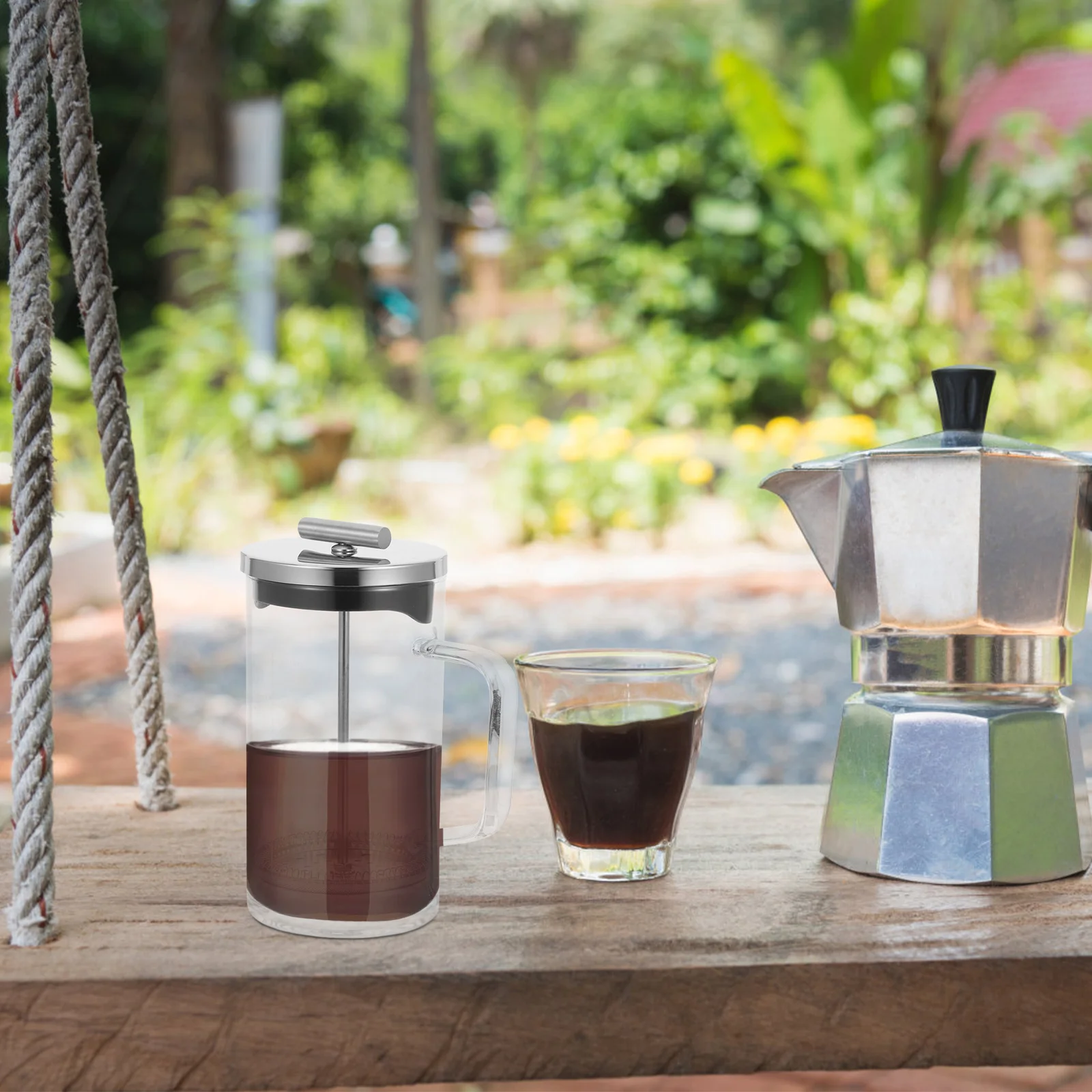 1 قطعة ماكينة ضغط القهوة المنزلية المميزة إبريق قهوة يدوي سعة كبيرة مرشح بقايا سهلة التنظيف وعاء قهوة شفاف للمنزل