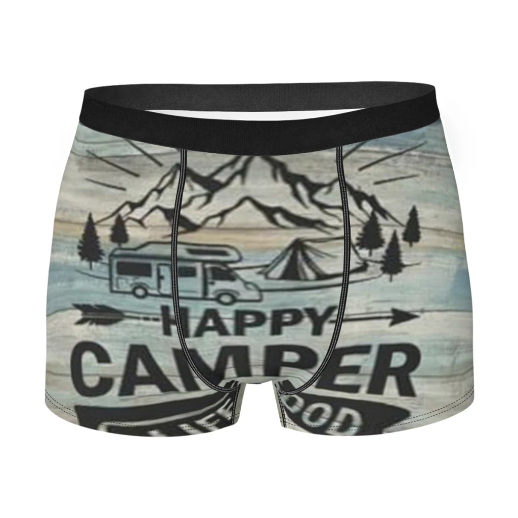 

Happy Camper Men Underpants Man Breathable Boxer Shorts Men's Panties Underwear Gift