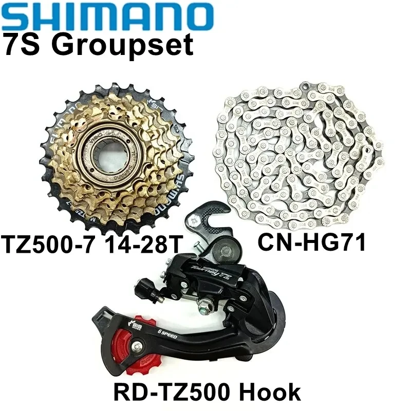 Shimano Tourney TZ500 7 Speed Groupset RD-TZ500 Bike Rear Derailleur TZ500-7 Cassette 14-28T 14-34T CN-HG71 Bike Chain 112L