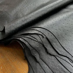 Black ostrich pattern sheepskin thickness 1.0-1.2 feels moderate top layer sheepskin leather fabric