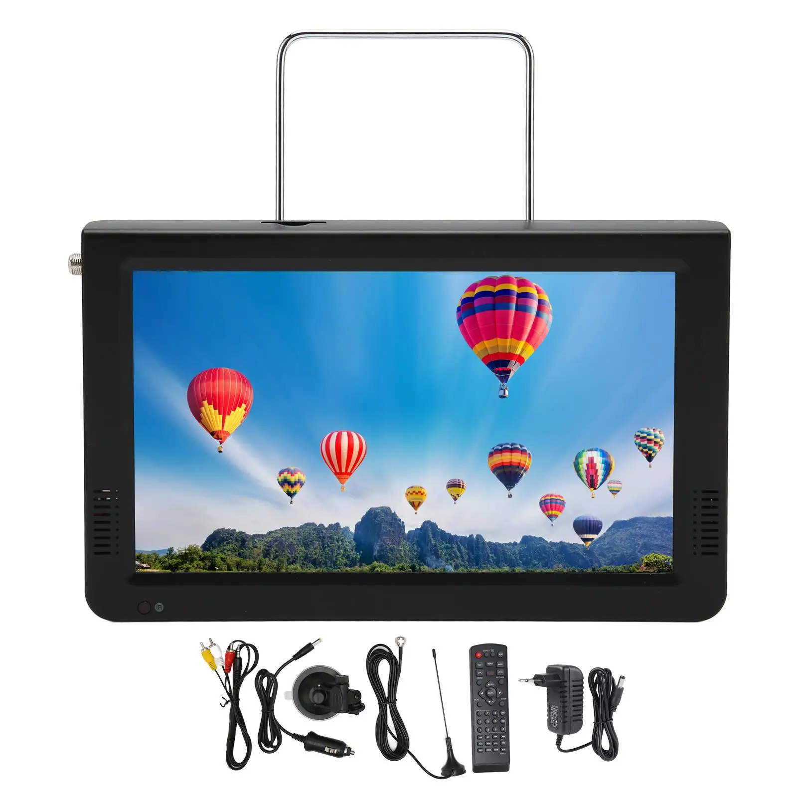 Leadstar 10 Portable Car Digital TV - Rechargeable 1800mAh, ATSC, Suction Cup Mount, EU Plug