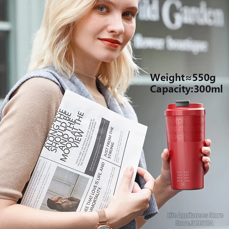 MORPHY RICHARDS ถ้วย teko listrik MR6062แบบพกพาถ้วยน้ำร้อนฉนวนกันความร้อนฟังก์ชั่นการกวนเครื่องตีฟองนมสำหรับกาแฟ