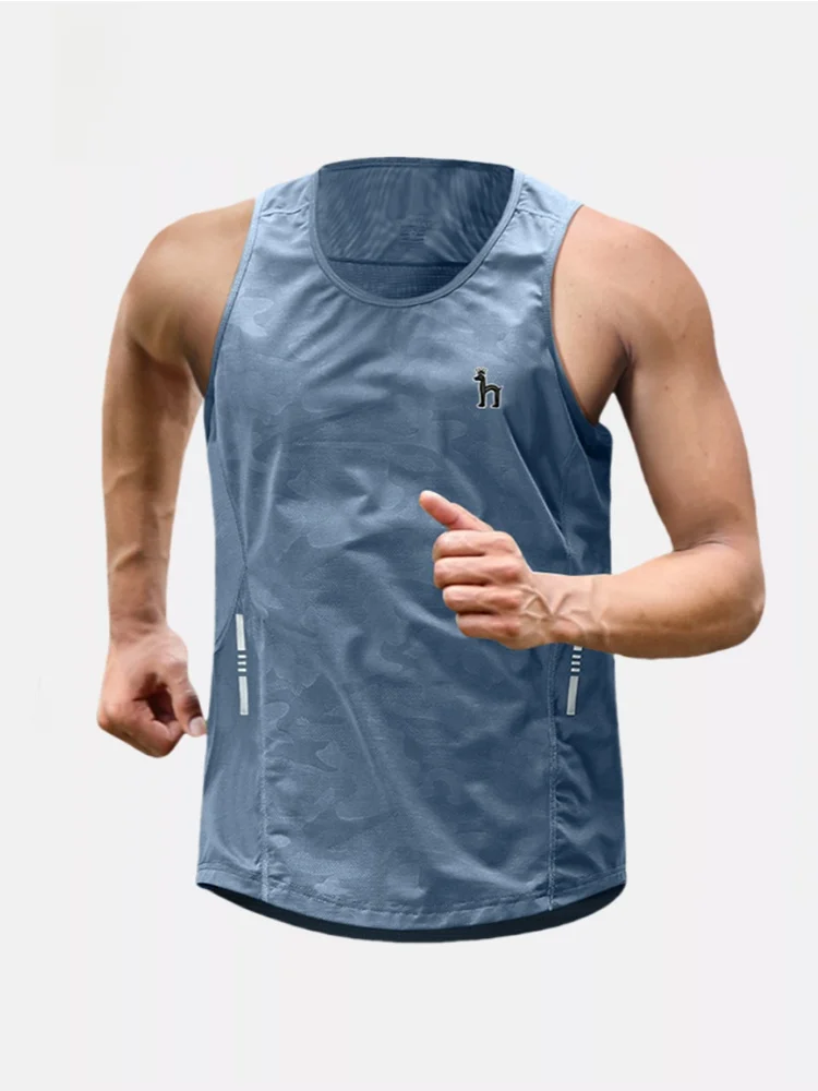 

Hagis Captain Qui Dry Ice Silk Sports Vest Men's Summer Thin Svel T-irt oulder Pad Profional Running Fitn