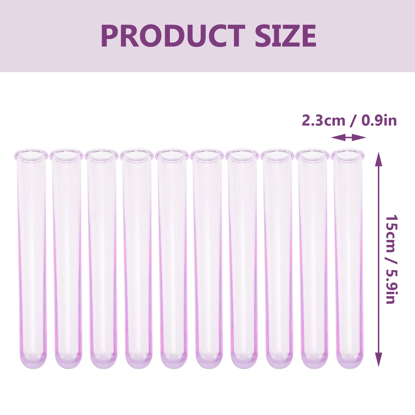 10pcs Test Tube Wine Glass Acrylic Multi-Function Laboratory Science Tube For Household Sample Experiment Supply