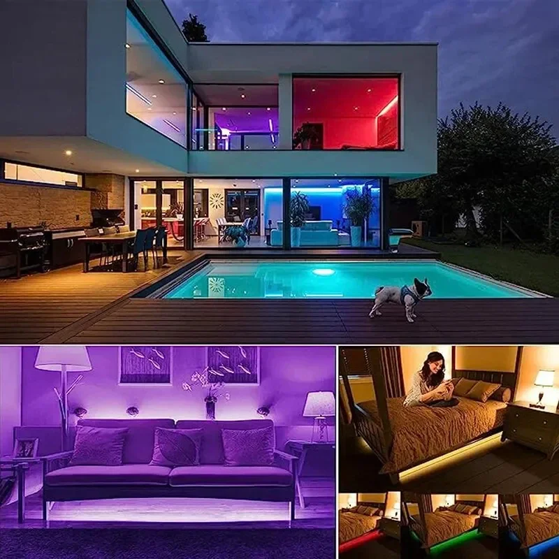 Controle Bluetooth LED Strip Lights para TV, Fita flexível, Luz de fundo, Decoração do quarto, 5V USB, RGB 5050