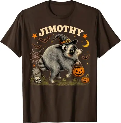 Jimothy Seattle Raccoon Halloween-Shirt, lustiges Tier-Meme-T-Shirt, Y2k Spooky Season, Trick or Treat Nights Wizard Jimothy Tees – Detail 8
