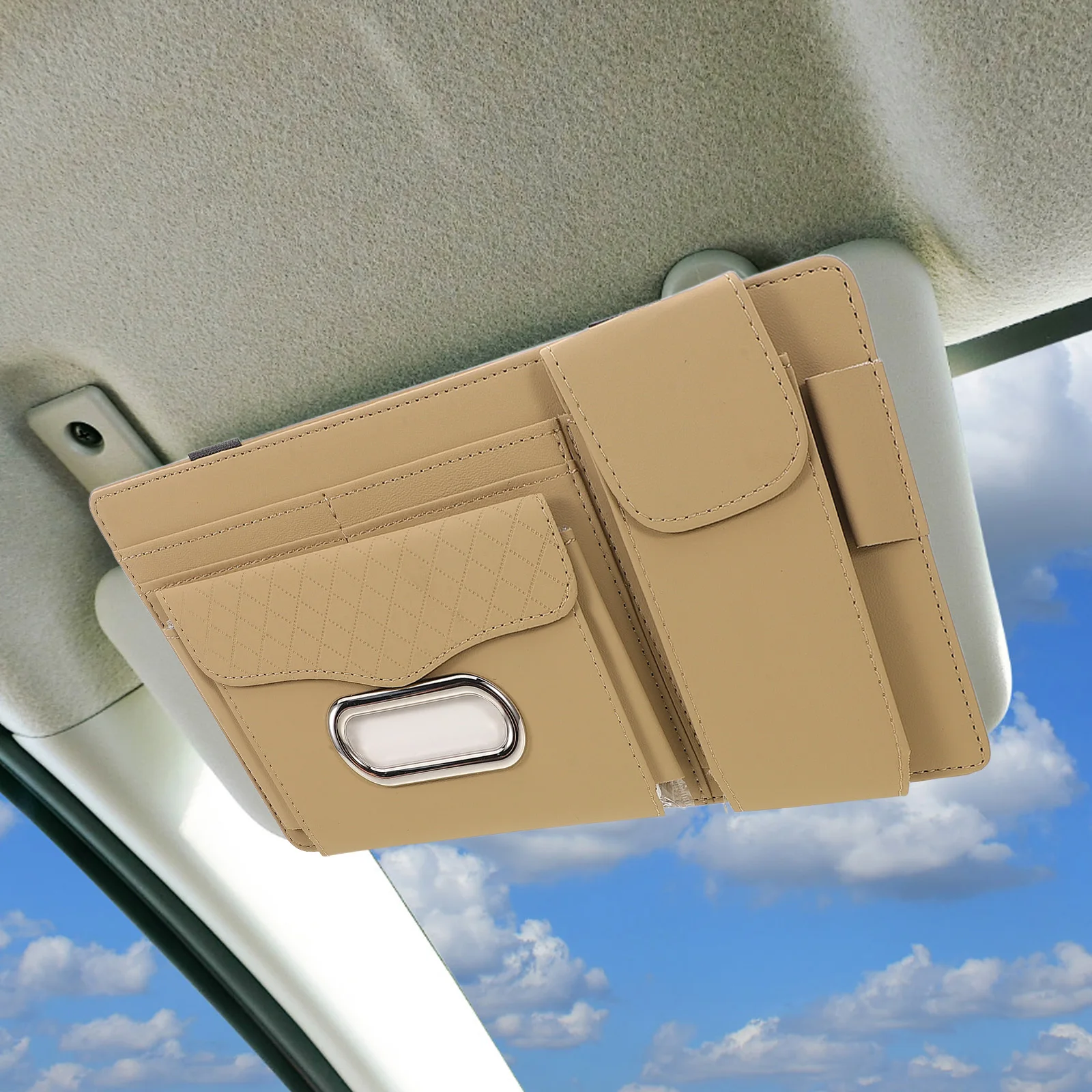

Car Storage Auto Sun Visor Organizer Pocket Holder Interior Accessory Sunglasses Bracket