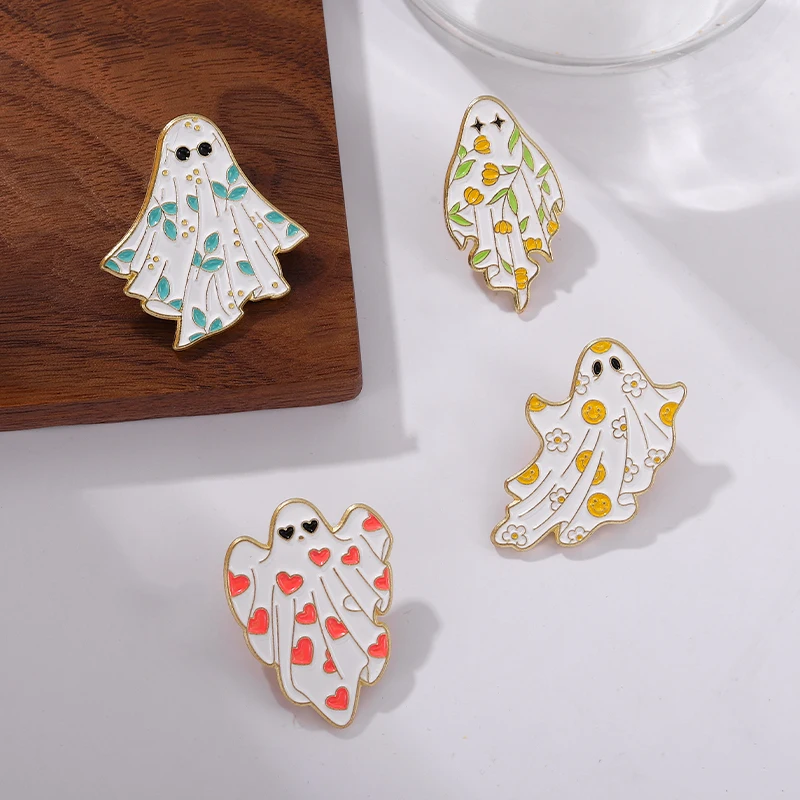 Broches de fantasma espeluznante de Halloween personalizados, insignias de solapa, joyería divertida de dibujos animados, regalo para niños, amigos, alfileres esmaltados Boo-tiful