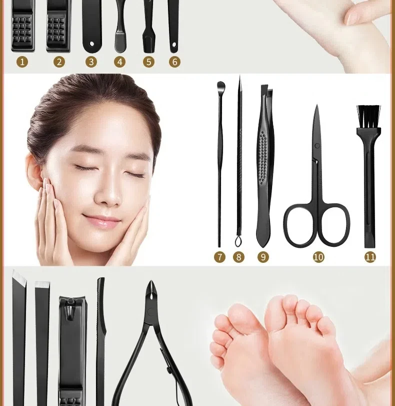 مجموعة أدوات قص الأظافر، مغرفة الأذن، مقلمة الأظافر، مقص القدم المزخرف الفردي، مقص الأظافر، ماكينة تشذيب القدم #5