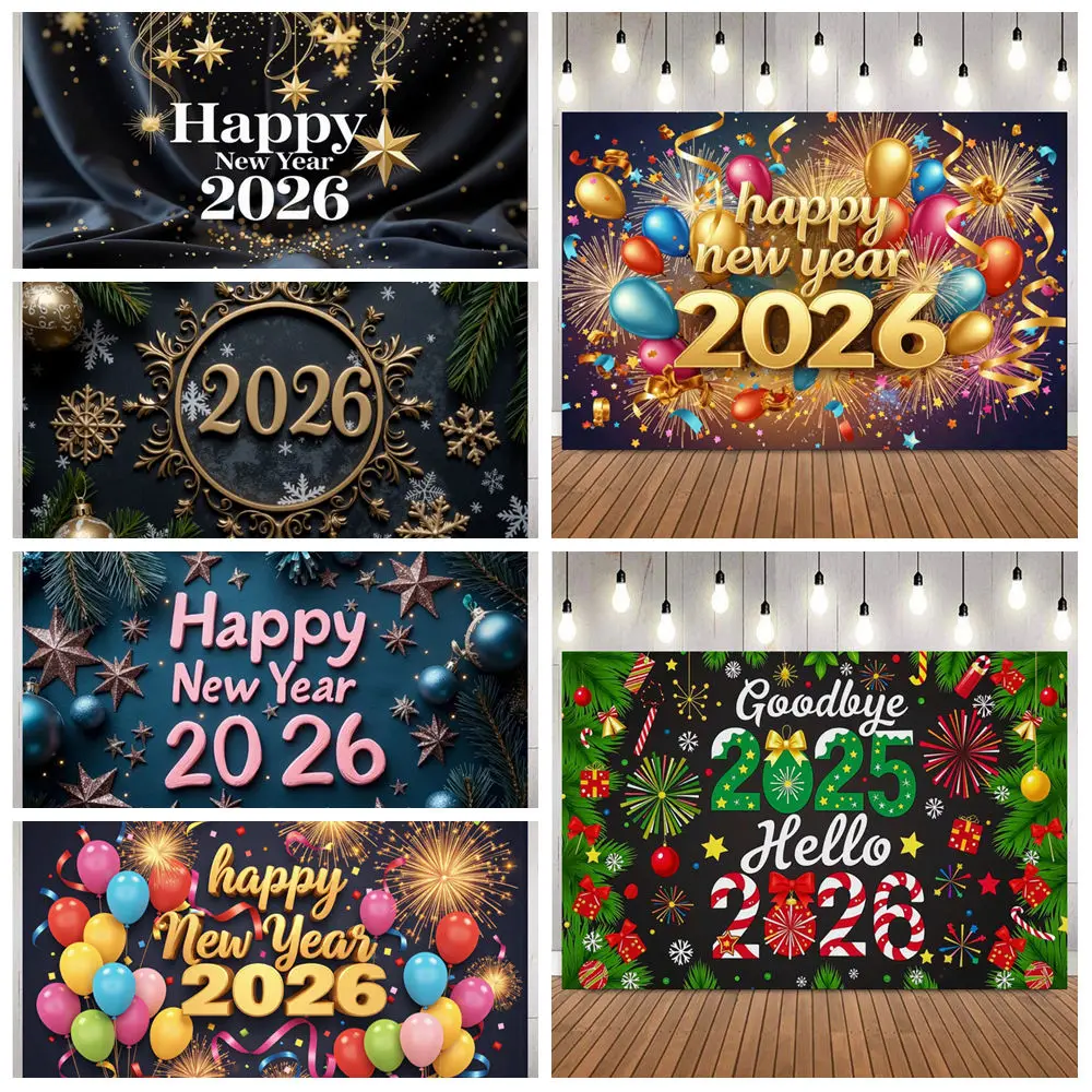 عيد الميلاد السنة الجديدة موضوع الوداع 2025 مرحبا 2026 صورة خلفية الاحتفال الاحتفالي ديكور الحفلات صورة التصوير خلفية