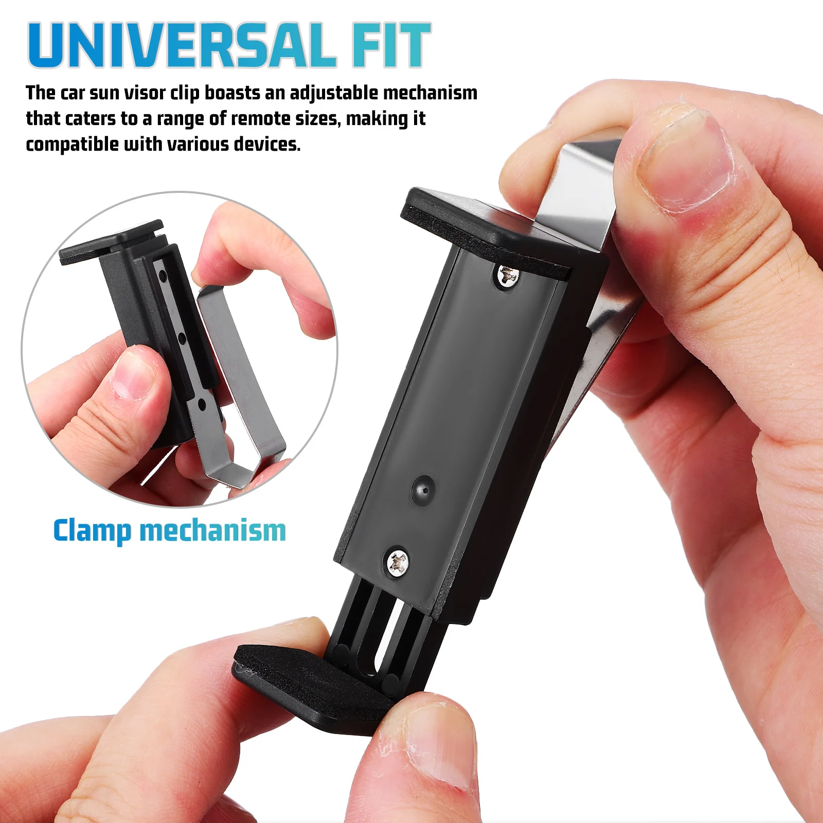 

2pcs Car Universal Adjustable Remote Holder For Garage Door Opener Secure Abs Mount - Garage Door Remote Organizer,