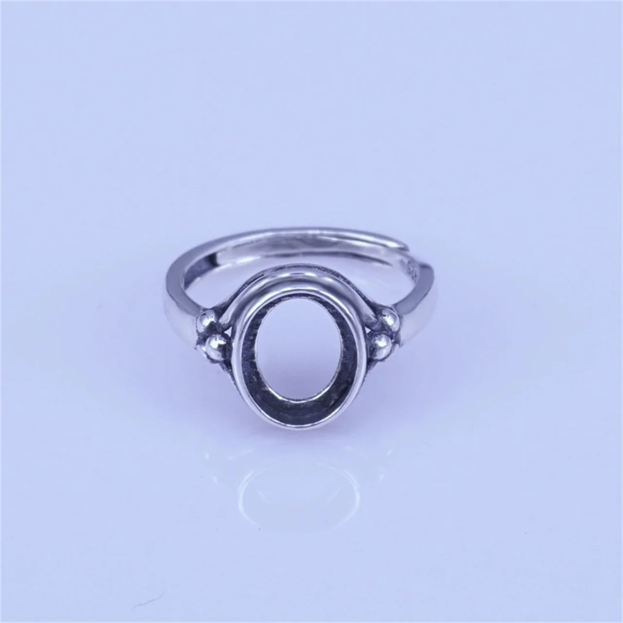 S925 فضة البيضاوي 8*10 مللي متر إعداد حلقة الرجعية تنطبق على الأحجار الكريمة المختلفة للجنسين هدايا حلية مجوهرات اكسسوارات بالجملة #6