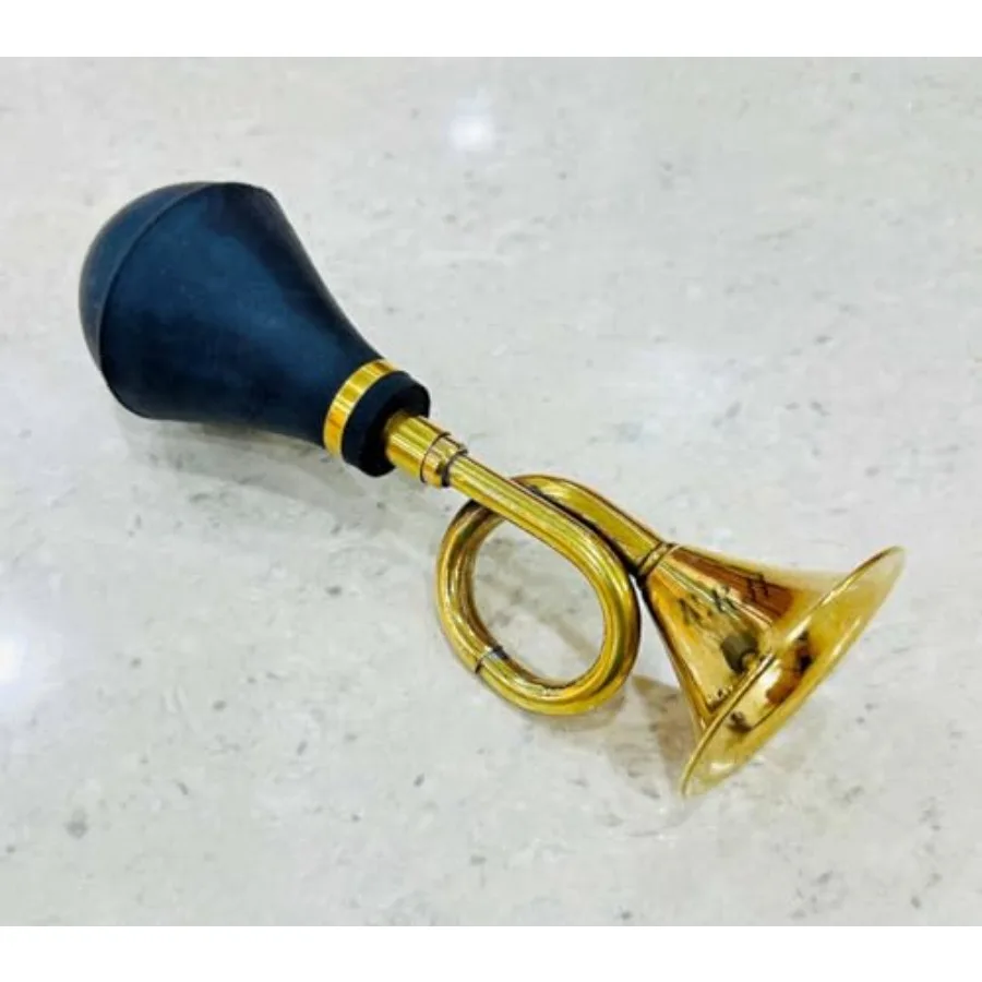 

15.5" Bike Horn for Adults Classic Bugle Horn Metal Squeeze Clown Horn for Golf Cart Fits All Bicycle Handle Bar Loud Sounds