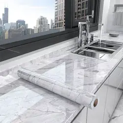 40cm Marble Self-adhesive Wallpaper Bathroom Kitchen Cabinet Countertop Contact paper PVC Waterproof Wall Stickers