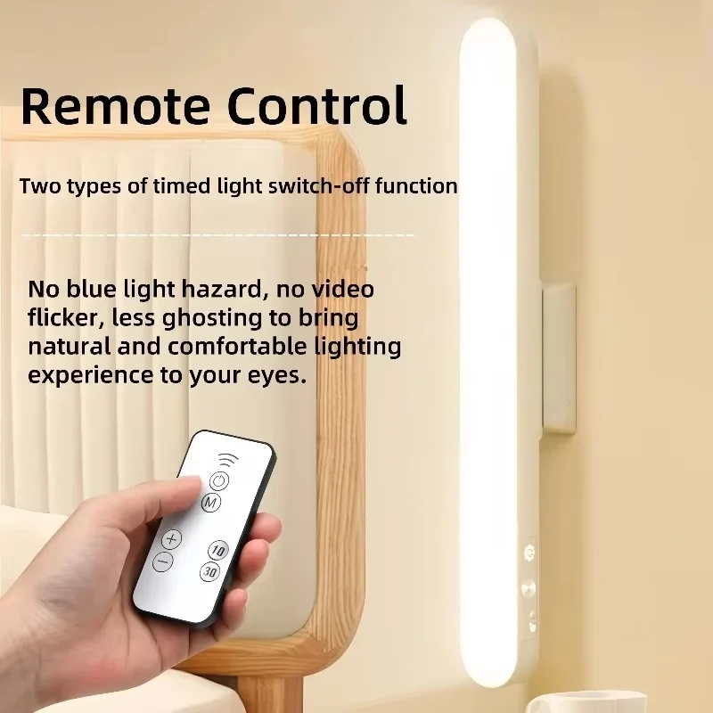 USB Plug-in Magnetic Cabinet Lamp 3 Color Dimmable LED Hanging Reading Light for Desk Closet Wardrobe Night Lighting