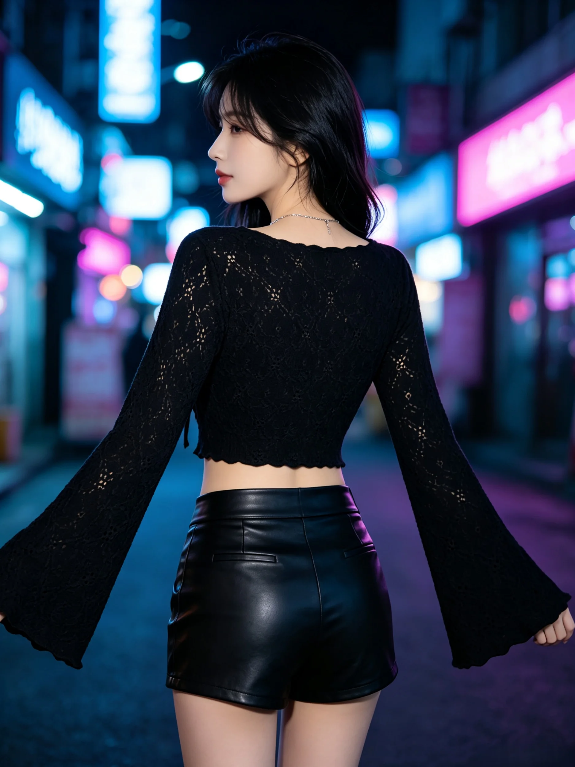 Women Eyelet Embroidery Deep V Front Tie Flare Long Sleeve Crop Cardigan Solid Black Ruffle Edge Sheer Cropped Cover Up Top