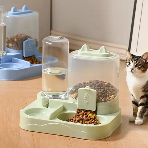 Automatic Cat Feeder And Waterer All-in-One Pet Food Water Dispenser Large Capacity Food Storage Dispenser Pet Supplies