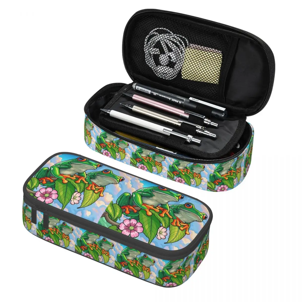 

Cartoon Jungle Frogs Pencil Cases Pencil Pouch Storage Stationery Supplies Large Capacity Pen Box Pencil Bag for Kids
