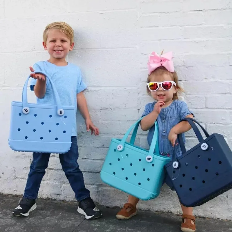 Kinderen Strand Bogg Zakken EVA Waterdicht Leuke Zomer Opbergmanden Mode Kid Outdoor Picknick Kleine Effen Kleur Eva Jelly Bag