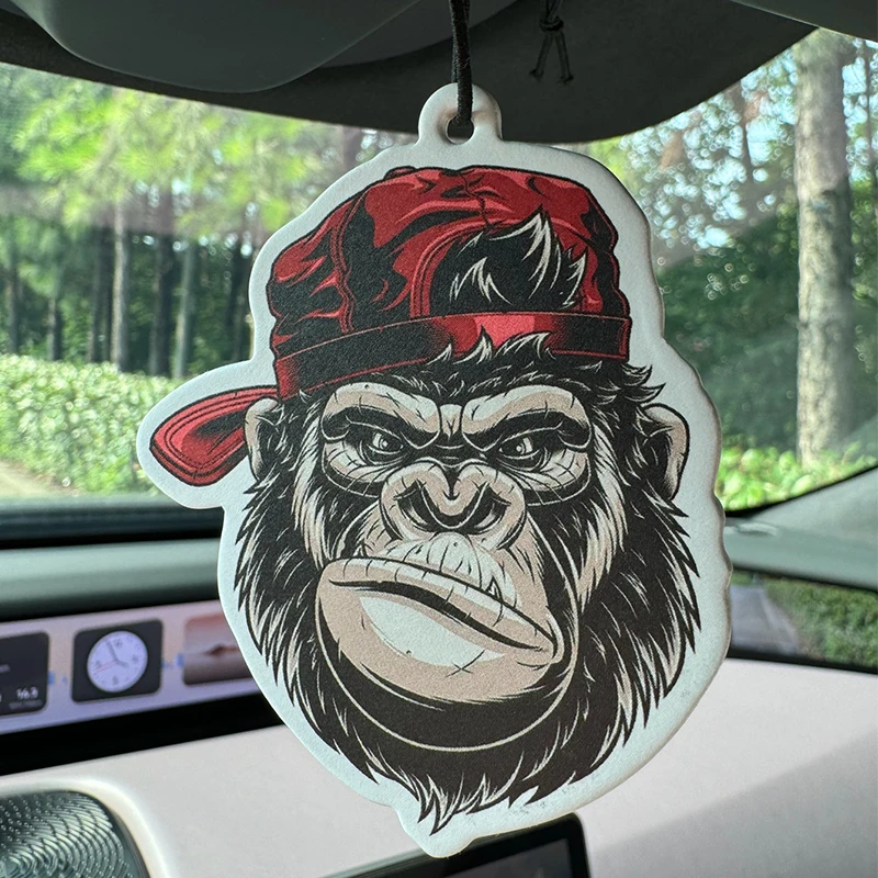 Monkey Bahamian Sea Breeze Scent (Romantic Scent) Car Air Freshener |   Rearview Mirror Hanger & Dual-Purpose Air Vent Clip |   Natural Material Aromatherapy Tablets |   Long-Lasting Fragrance for 90 Days |   Alcohol-Free |   Not Afraid of the Sun Exposure |   Designed Specifically for Odor Removal in Cars, Closets, and Bathrooms. |   Cartoon Animation Graphics |   Unisex |   Luxury-Grade Fragrance |   Five-Star Wine