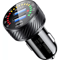 12/24V Dual USB Car Charger QC 3.0 Waterproof 18W Fast Charging Marquee Light LED Voltmeter ON OFF Switch Car-charger Adapter