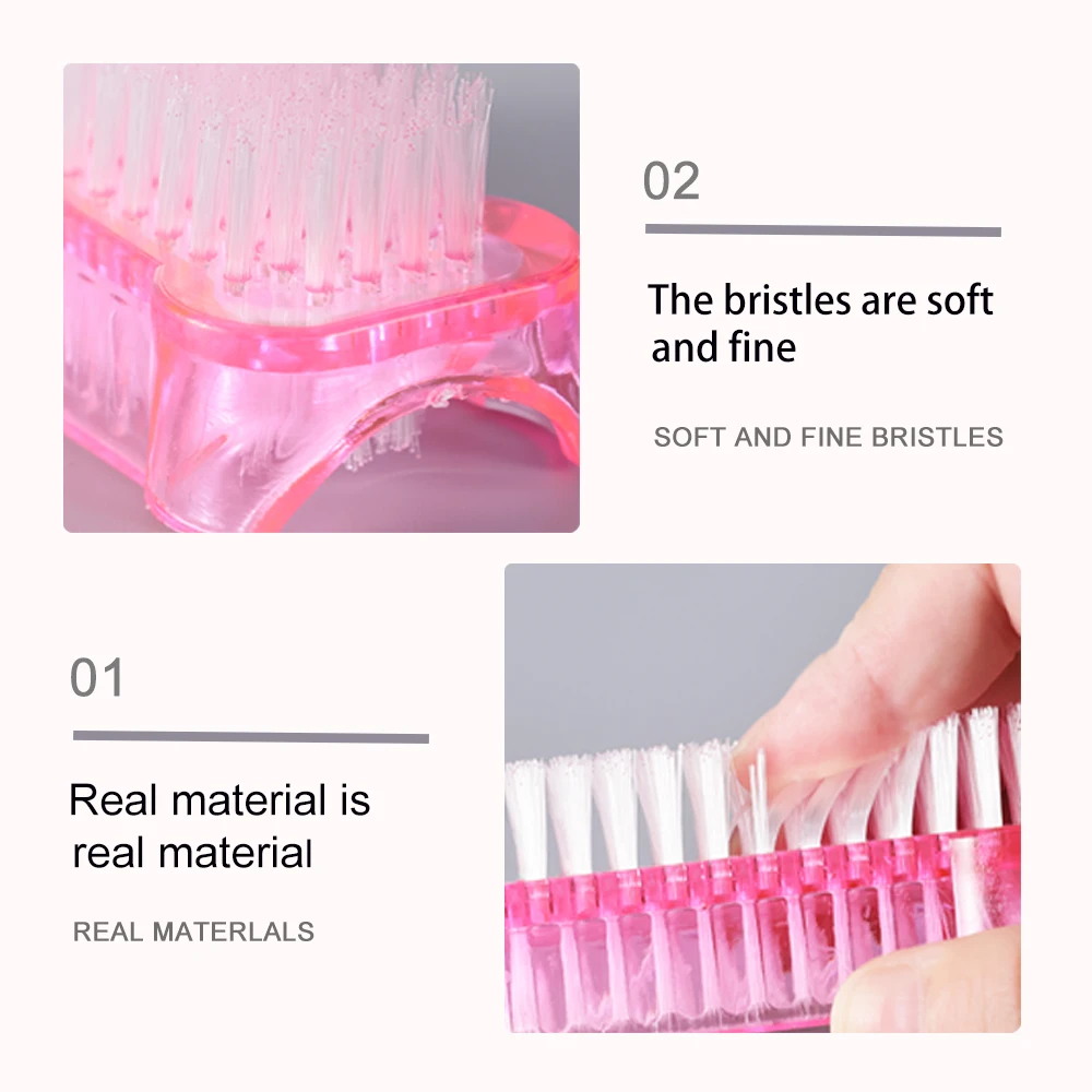 1 Pcs Double Head Brush Cleaning Nail Brush Tools File Nail Art Manicure Pedicure Soft Remove Dust Plastic Dust Cleaning Brushes