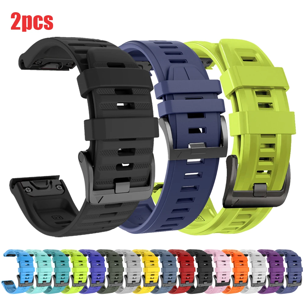 2 pezzi Sport 22mm 26mm cinturino in silicone per Garmin Enduro 3 cinturino Fenix 8 E 7X 7 6X/Quatix 7X 6 3 cinturino QuickFit