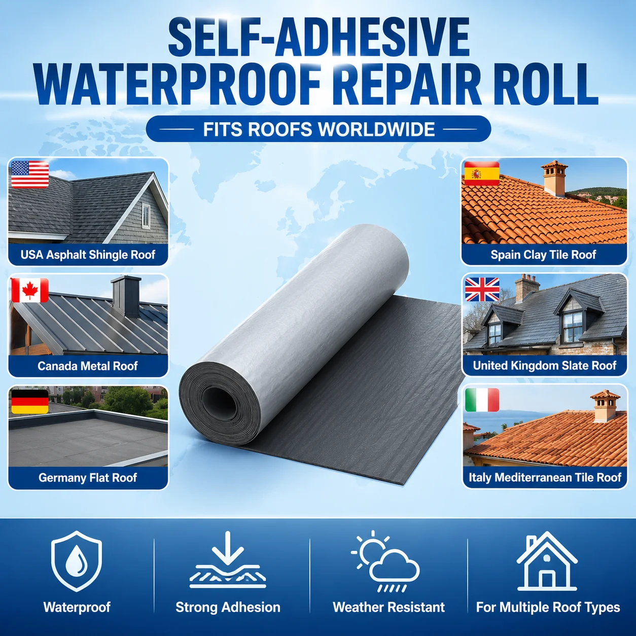 Waterproof Tape Waterproof Film Metal Surface Waterproof Iron Surface Waterproof Roof Waterproof Tape Crack Repair Tape