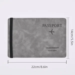 Bolsa para passaporte com alça de couro pu, porta-passaporte rfid, capa protetora para viajar no exterior, carteira, cartões, armazenamento de bilhetes, bolsa 10 principais vendas eragon livros - №6