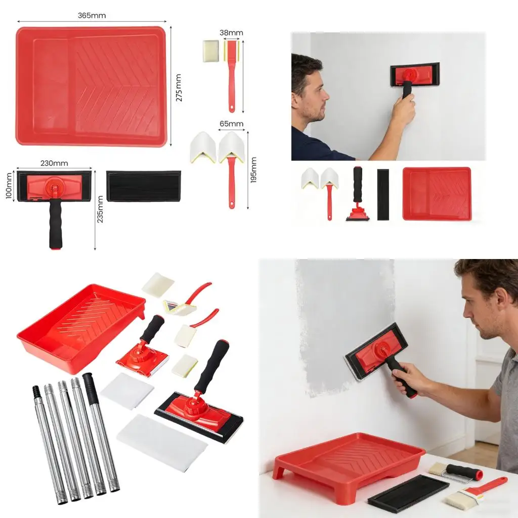 

9 Size Turning Handle Paint Brush Set With Extension For Ceiling And Wall Coating high quality