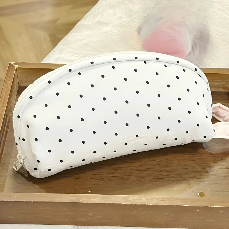 INS Polka Dot Shell Pencil Case Multi-functional Stationery Storage Bag Large Capacity Pen Pouch Student Daily Gift