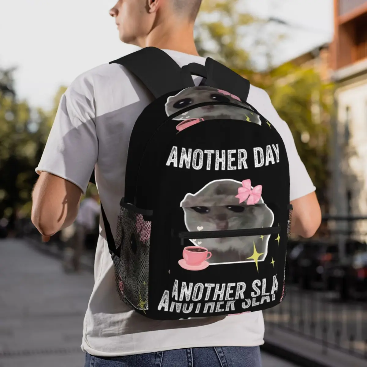 Sad Hamster Another Day Another Slay Backpack Daypack Large Capacity Boys Girls BookBag School Bag Shoulder Bags for Men Women