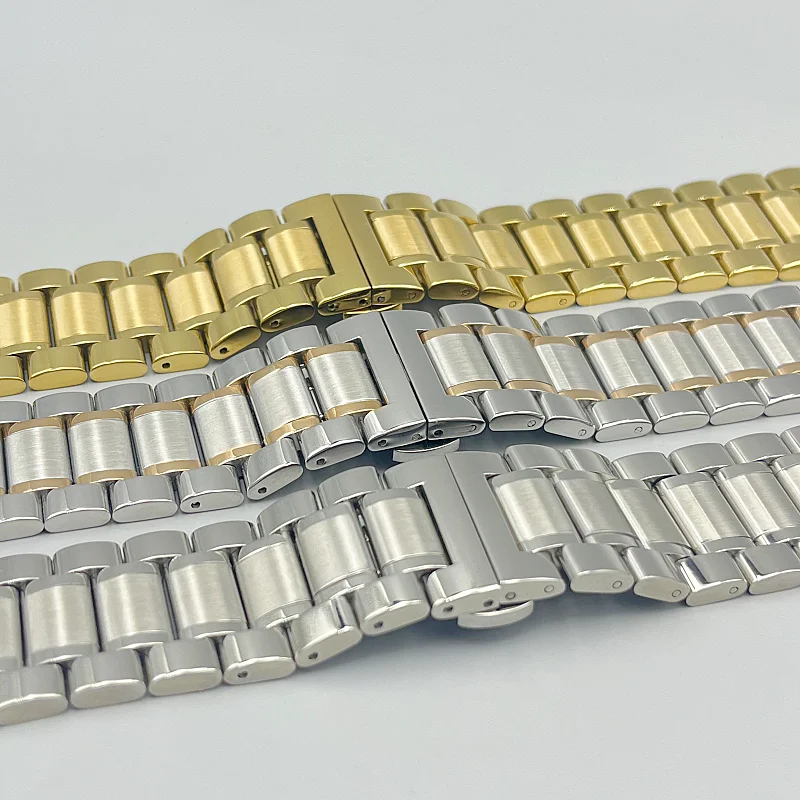 26mm 28mm 30mm Replacement Stainless Steel Solid Bracelet with Butterfly Clasp for Longines Master Collection Watch Accessories