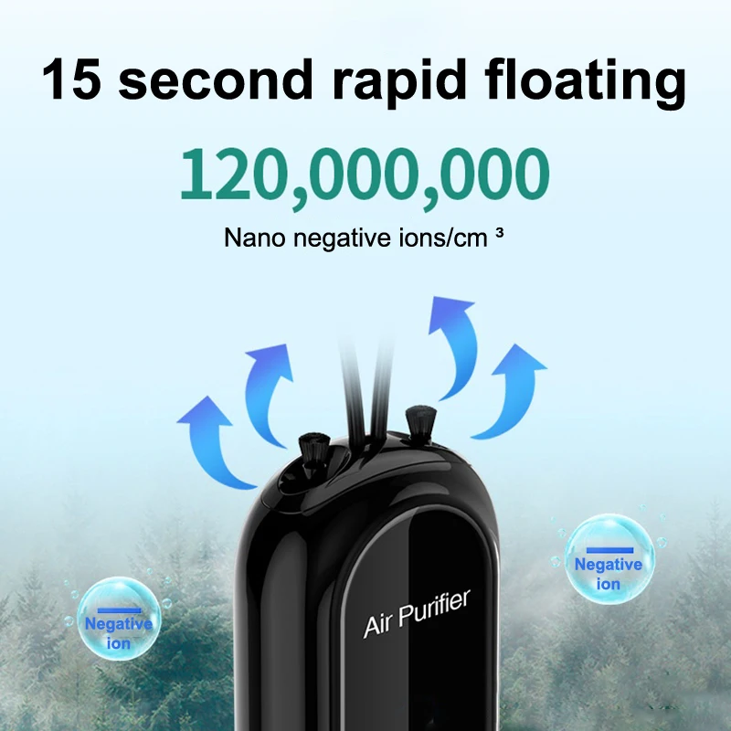 ポータブルマイナスイオンミニ空気清浄機ウェアラブルネックレス芳香剤ペット消臭剤ホルムアルデヒドトイレの煙除去