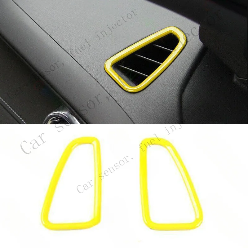 Q+ For Chevrolet Camaro 16-24 Bright Yellow Console L&R Air Outlet Vent Cover Trim