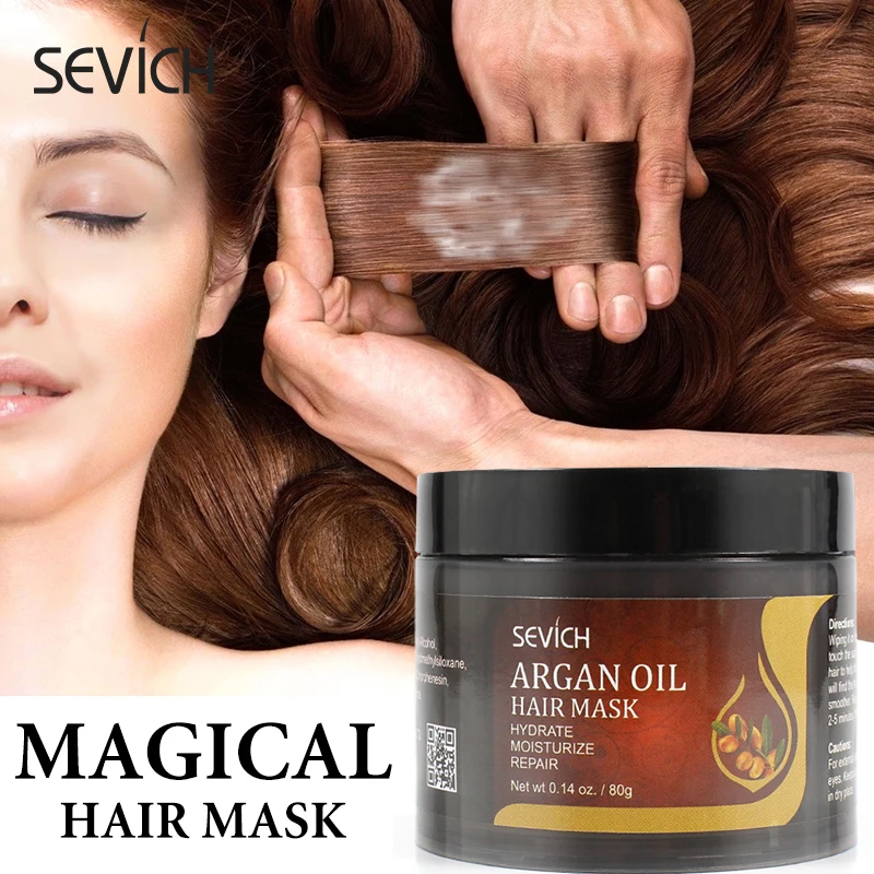 Sevich 80g maschera per capelli all\'olio di Argan ripara i danni ripristina morbidi buoni o tutti i tipi di capelli trattamento alla cheratina per