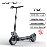 JOYOR Y8-S Foldable Adult Electric Scooter, E-Scooter, 20KM/H Electric Kick Scooter, 500W Skateboards, 48V 26Ah Kickboard