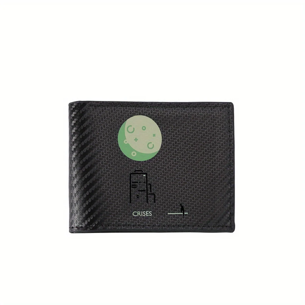 Lua, figura, crises, esperando,sad, noite carteiras masculinas simples negócios moderno design de impressão elegante presentes para pai namorado chr
