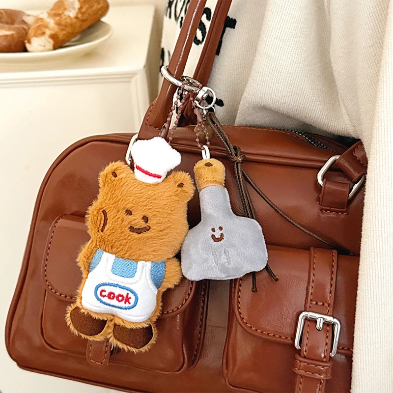 Cartoon Bunny pluche sleutelhanger gevulde beer pop hanger, auto sleutelhanger rugzak decoratie, kindercadeau