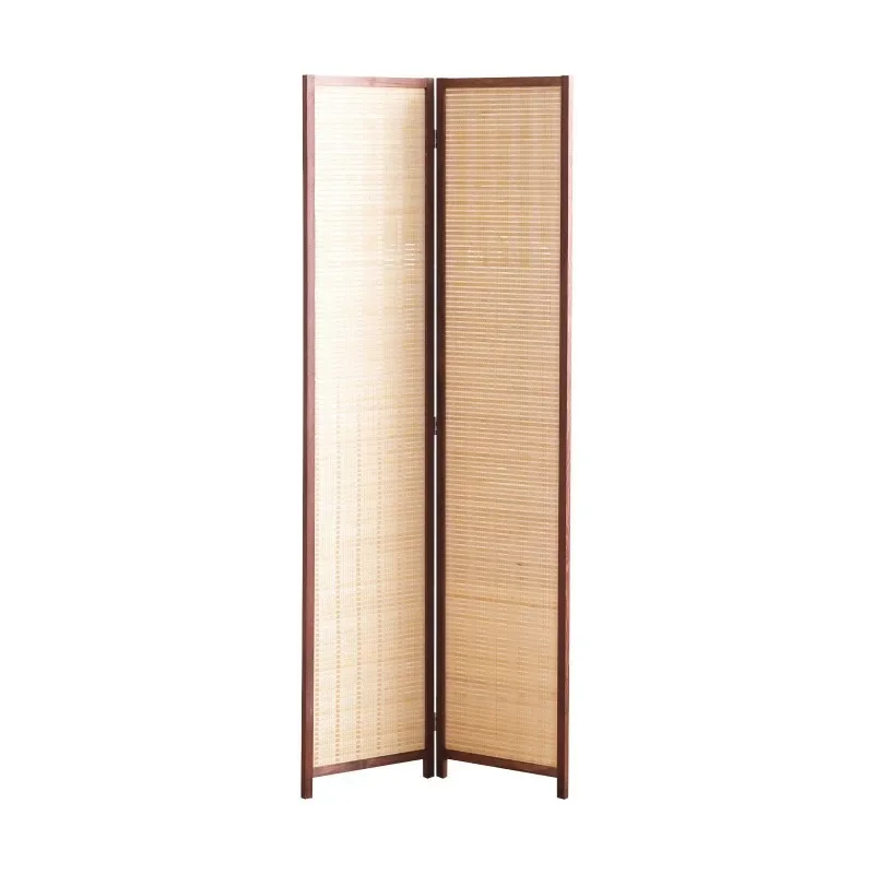 

Chinese solid wood paper rattan screen partition, living room hotel entrance foldable dining room background mobile renta