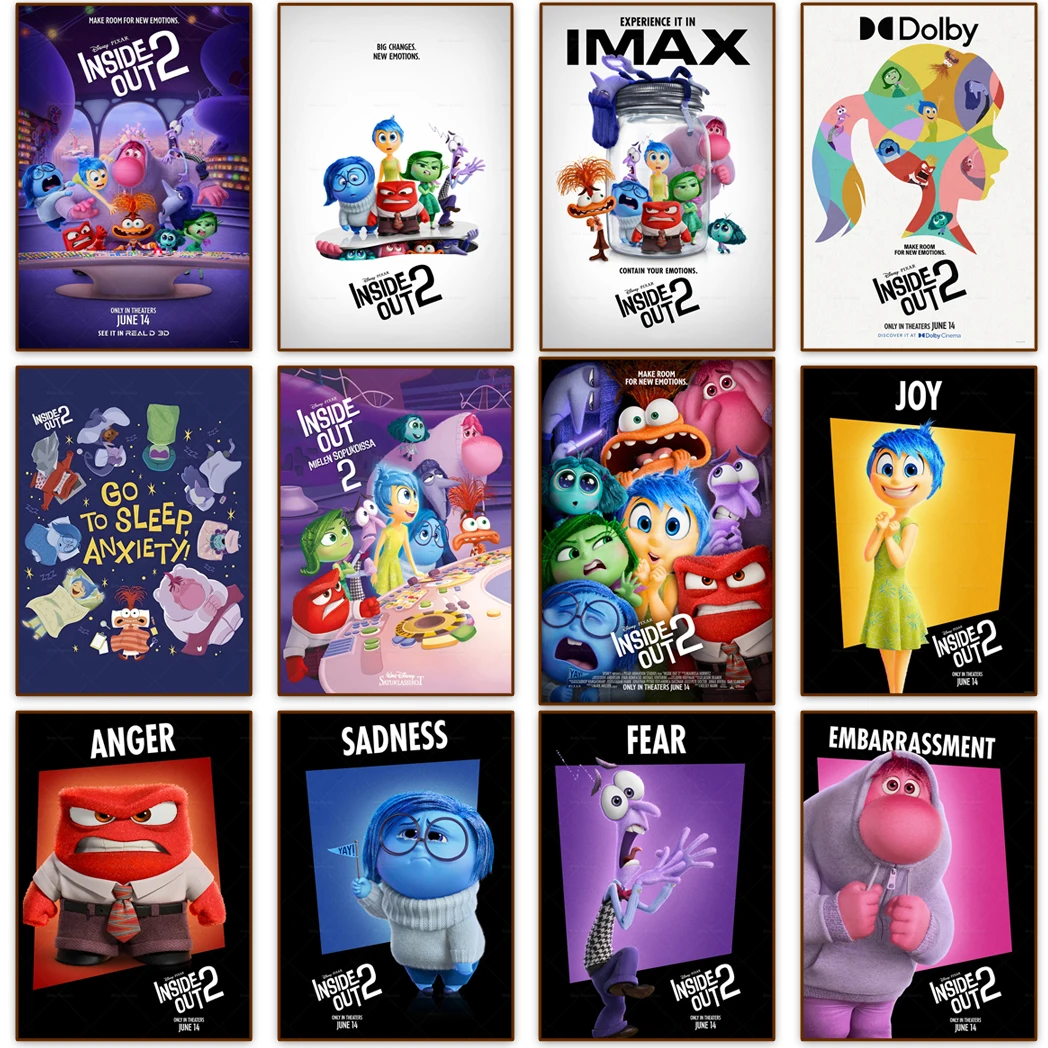 

MINISO Disney Cartoon Animation Movie Inside Out 2 Wall Art Poster Kids Room Home Decor Canvas Painting Picture Print Artwork