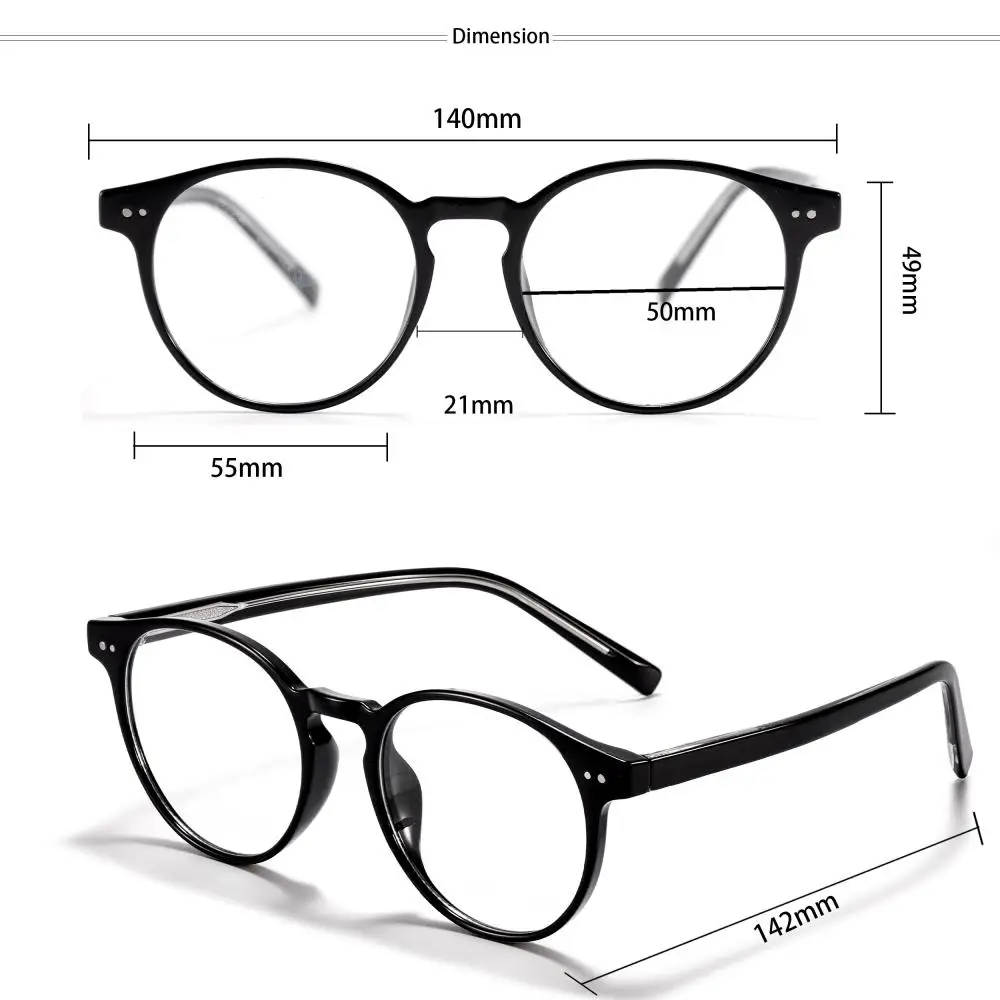 CATERSIDE Herren-Korrektionsbrille, Brechungsindex 1,56, Anti-Blaulicht-Rundgläser, Damen-Lesebrille für Kurzsichtigkeit und Weitsichtigkeit – Detail 4