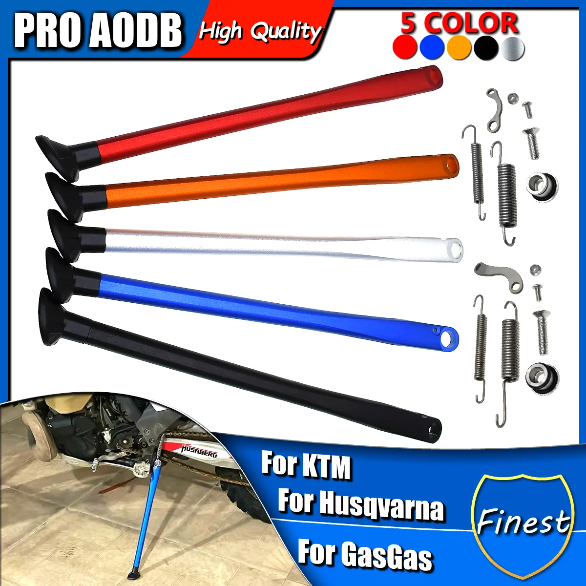 

For Husqvarna FE TE FX TX KTM SX SXF EXC EXCF XC XCF XCW XCFW 2008-2023 Solid Durable Motocross Kickstand Side Stand Springs Kit