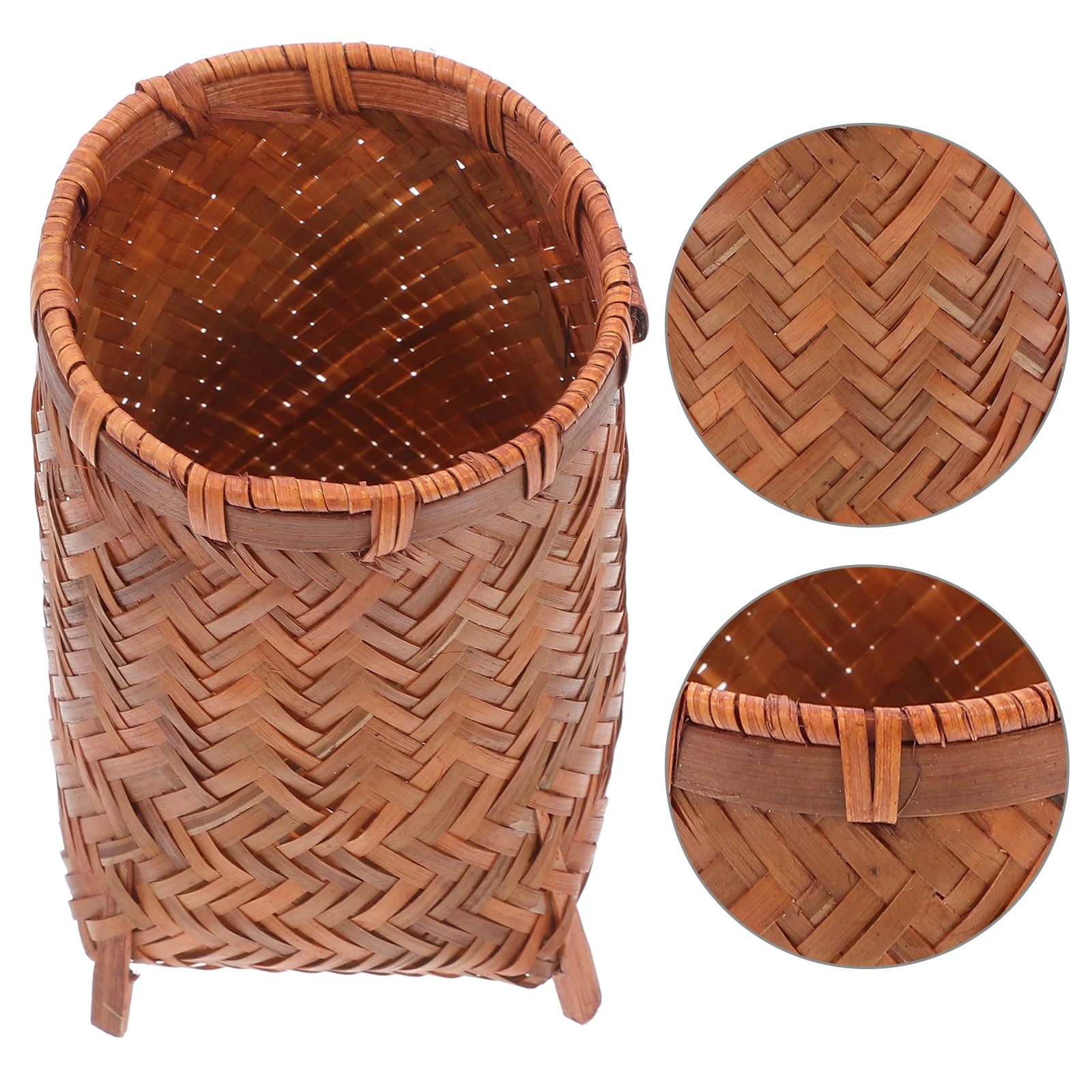 

Wooden Pen Holder Desk Organizer Material Sturdy Construction Pencil Case Vase Bamboo Makeup Brush Holder Container