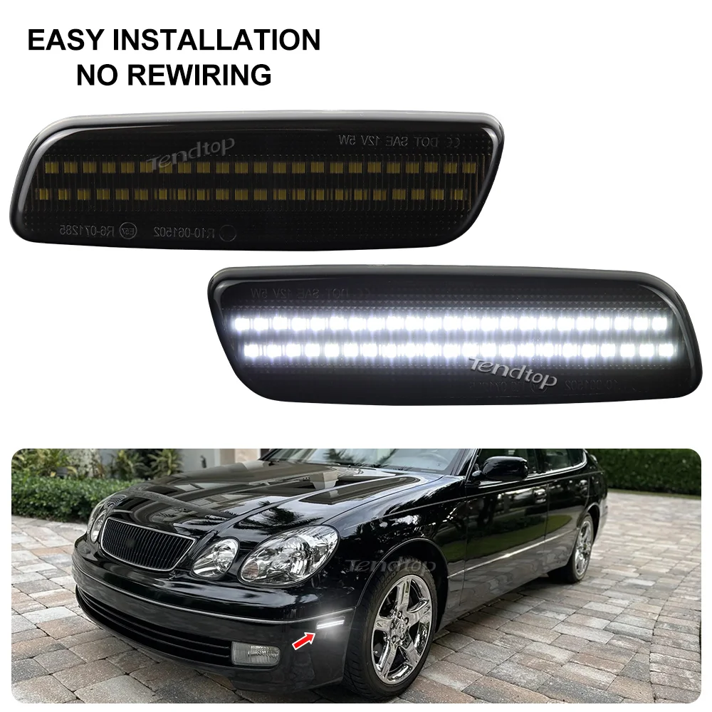 LED Amber White Front Bumper Side Marker Light Front Blinker Fender Lamp  For Lexus IS300 LS400 GS300 GS400 GS430 Toyota Prius